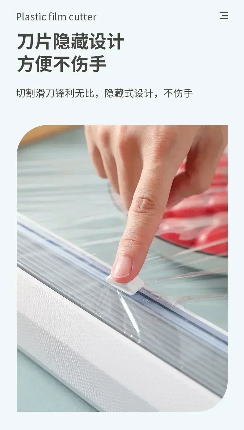 Kitchen Household Plastic Wrap Dispensers Magnetic Cling Film Cutter Storage Box Aluminum Foil Stretch Cutter Accessories